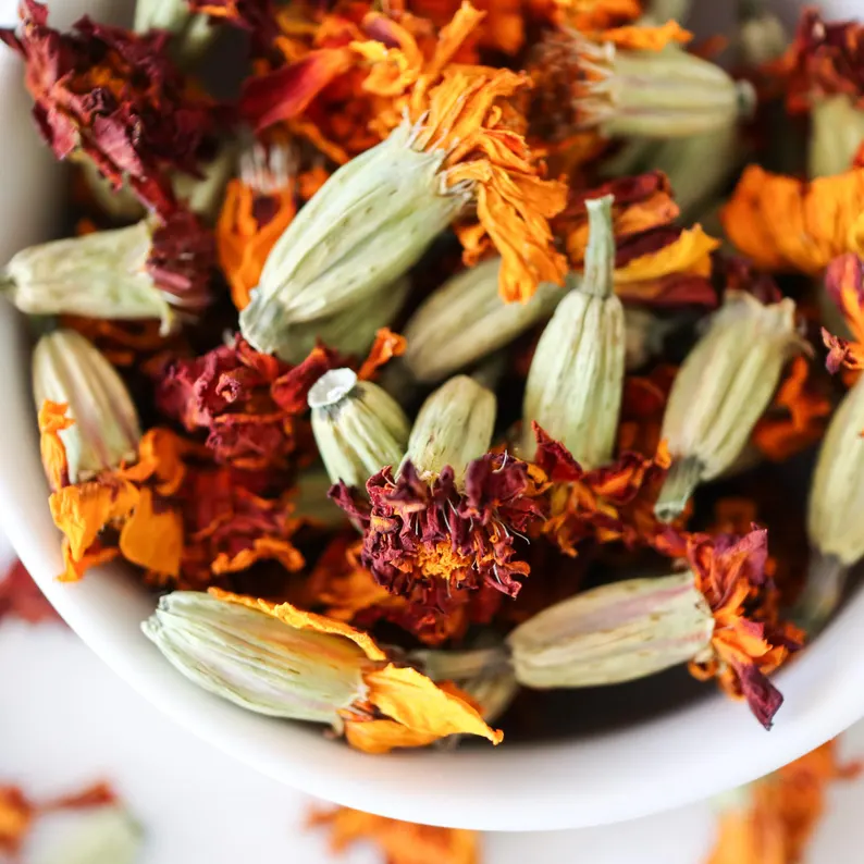 French Marigold Dried Flower Tea – Beauty Ritual Collection - Image 3